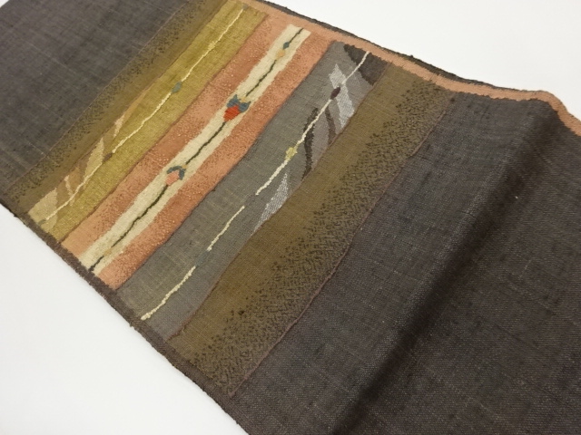JAPANESE NAGOYA OBI / WOVEN STRIPE & ABSTRACT